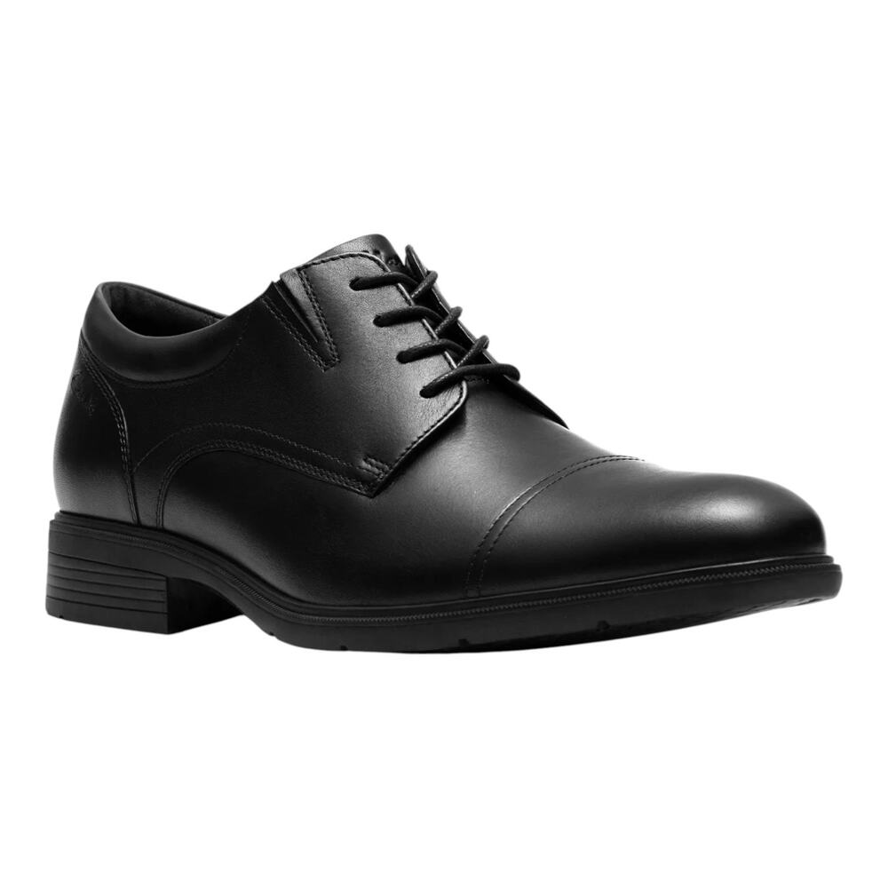 Clarks Men's Steadwell Cap Leather Dress Shoes Black Size 8 1/2